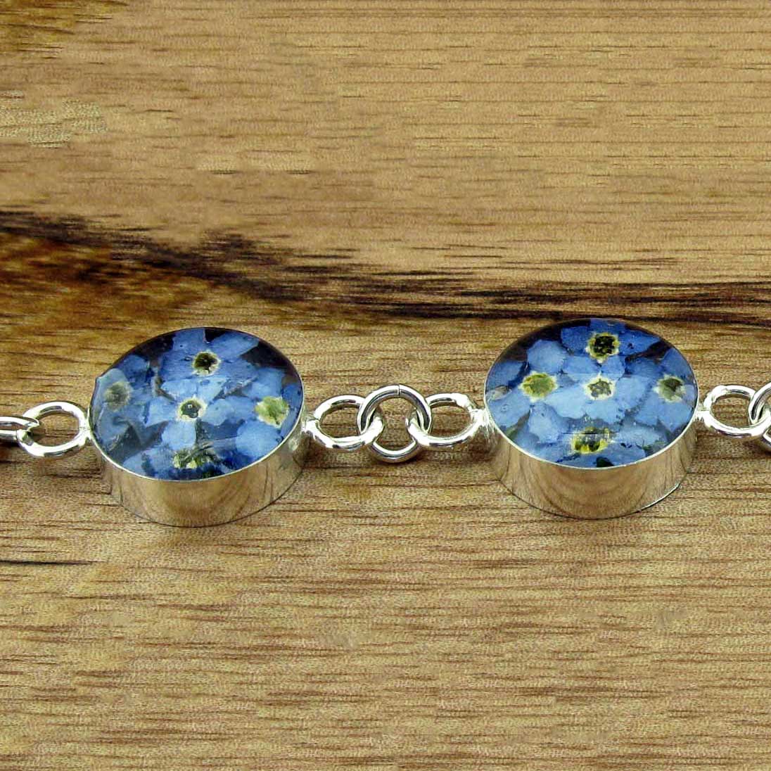 Circle Forget-me-not Silver Flower Bracelet (55) Secondary image