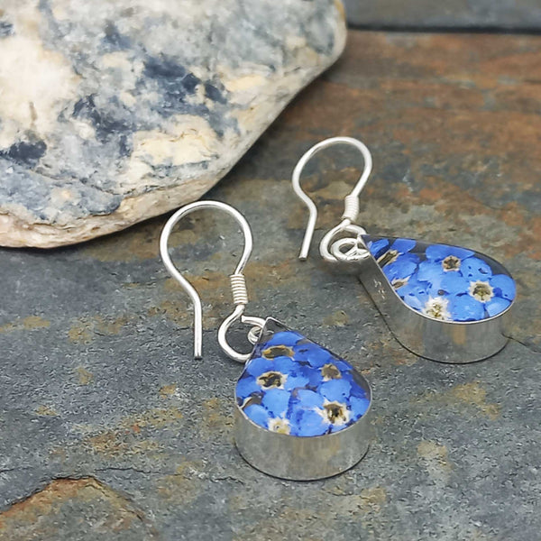 Handmade forget-me-not earrings