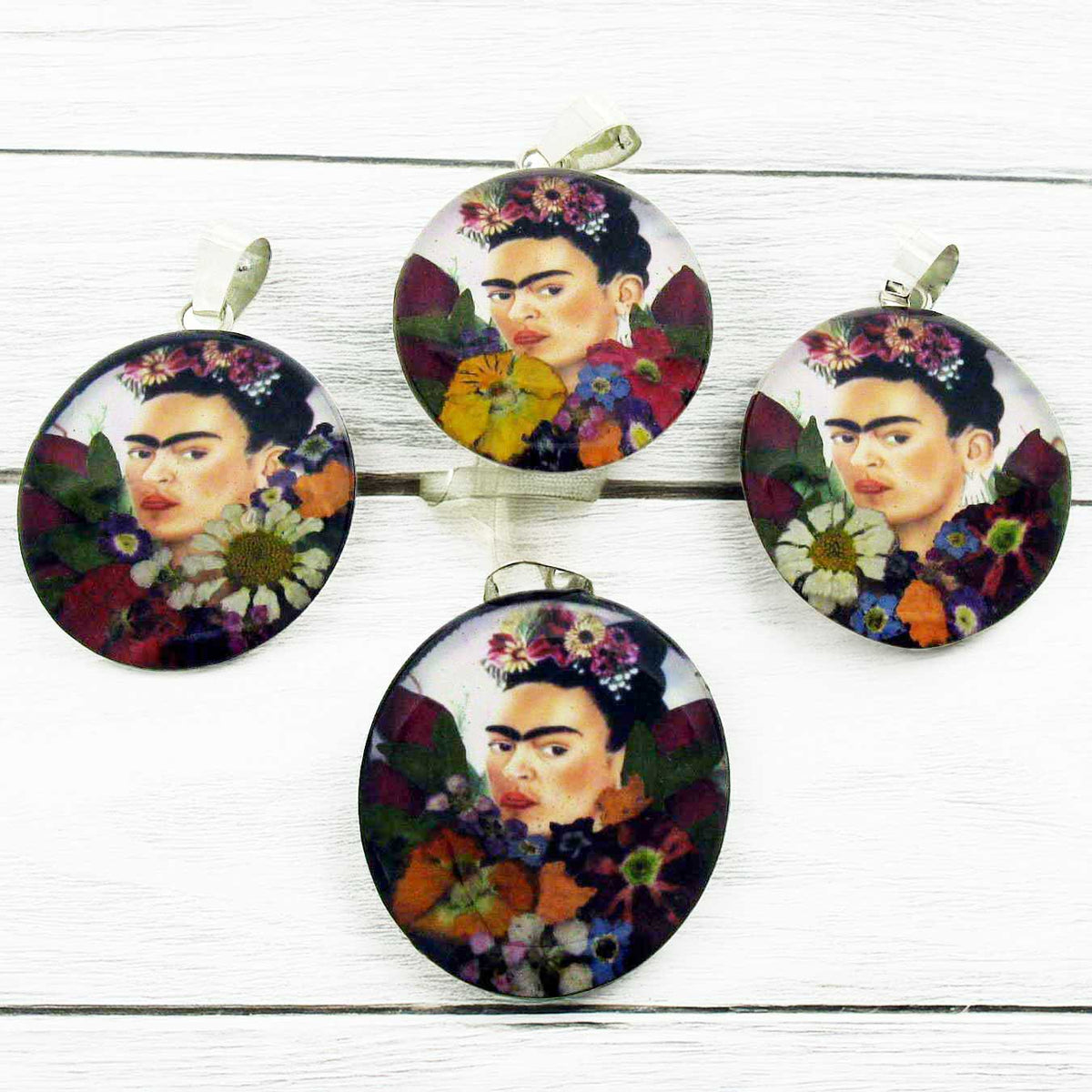 Mexican silver Frida pendants