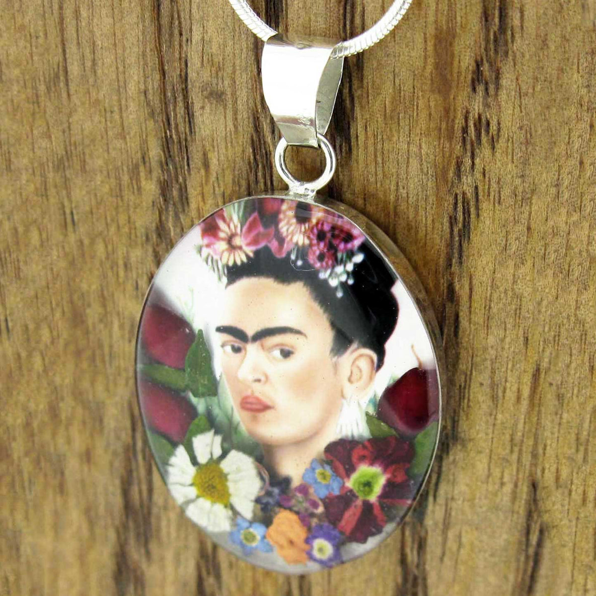 Frida Kahlo Sterling silver pendant