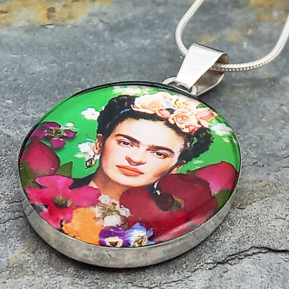 Frida Kahlo Mexican silver necklace