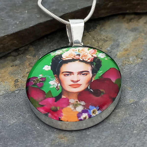 Sterling silver unusual Frida Kahlo pendant