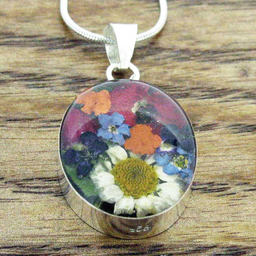 Real pressed flower necklace