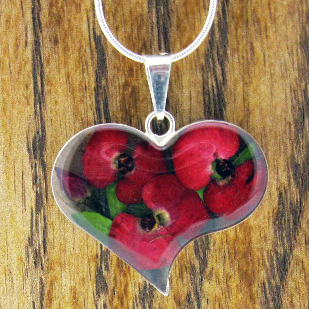 Real poppies handmade necklace