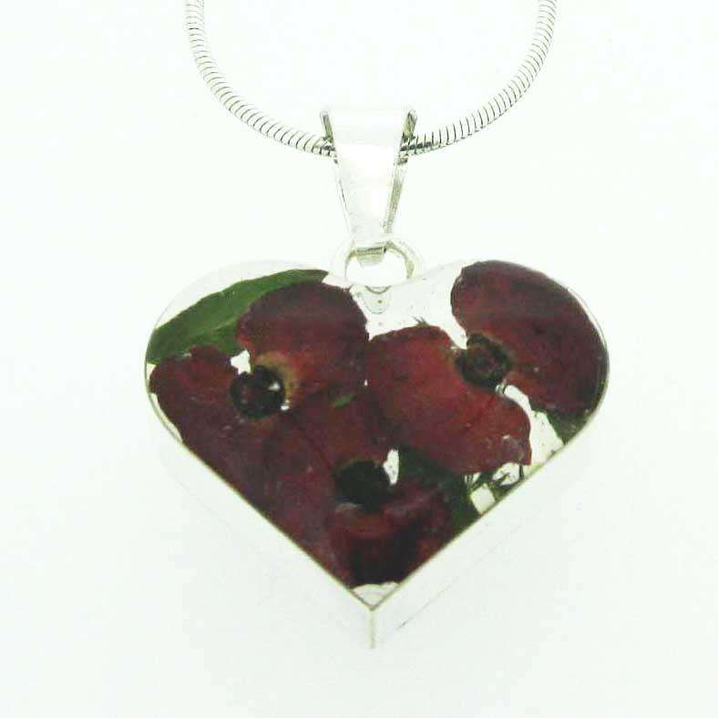 Poppy silver pendant