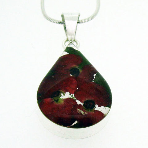 Handmade Poppy sterling silver necklace