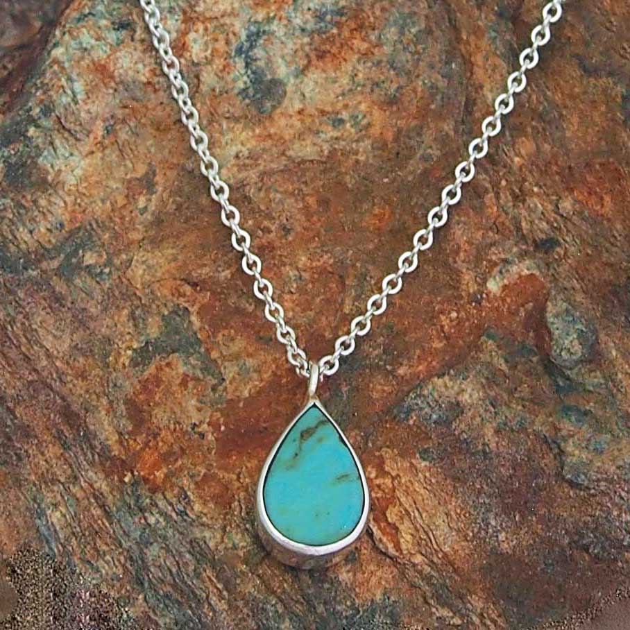 Turquoise Gotita Silver Necklace 