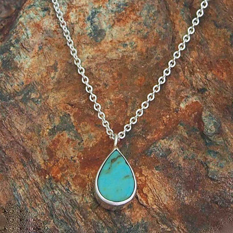 Turquoise Gotita Silver Necklace 