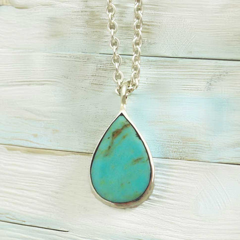 Silver Drop Teardrop Necklace