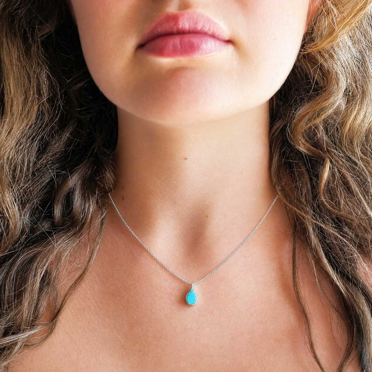 Turquoise Gotita Silver Necklace (49)