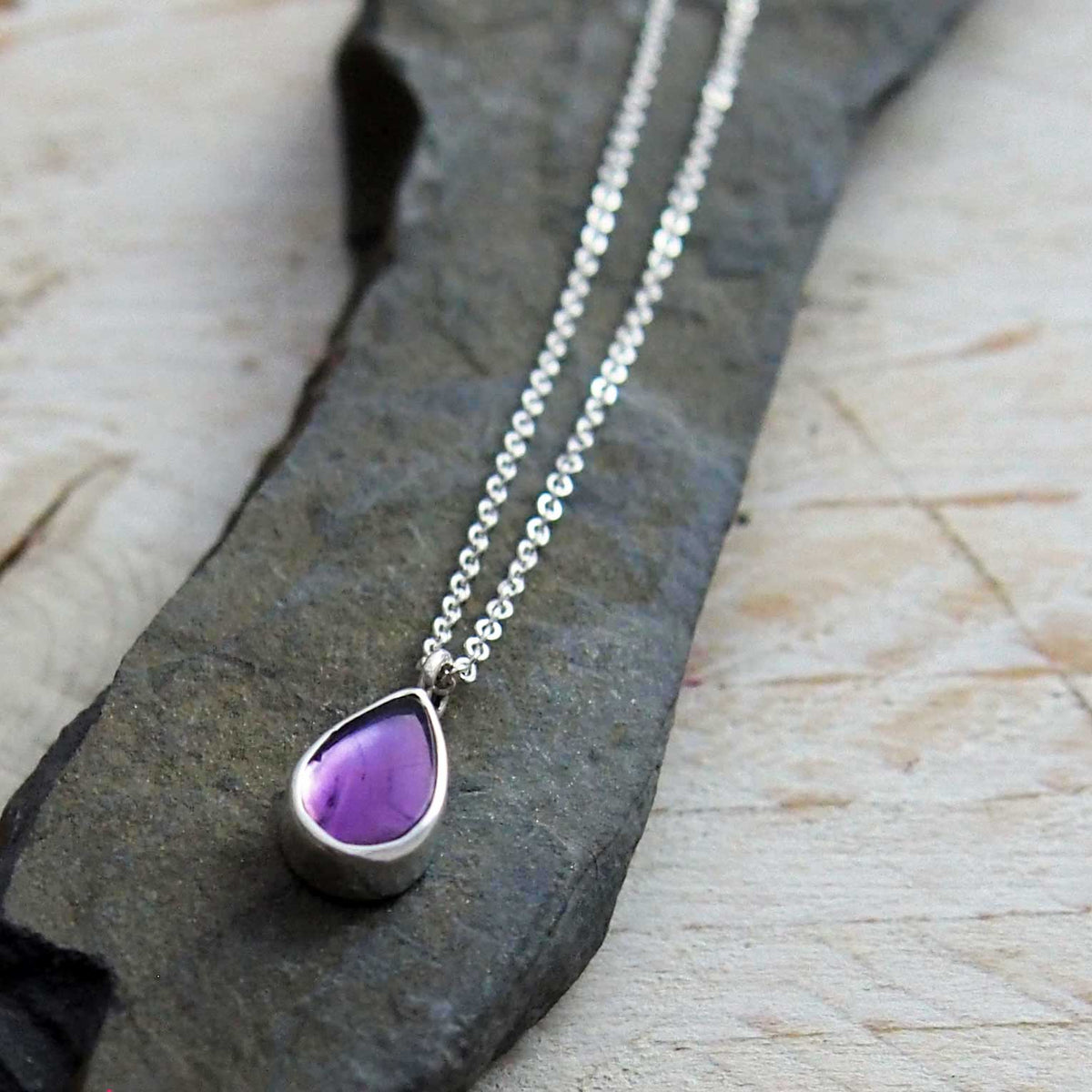 Handmade Amethyst Silver Necklace