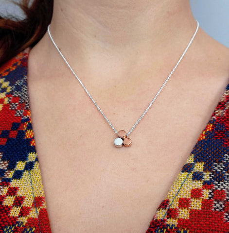 Copper silver unusual necklace