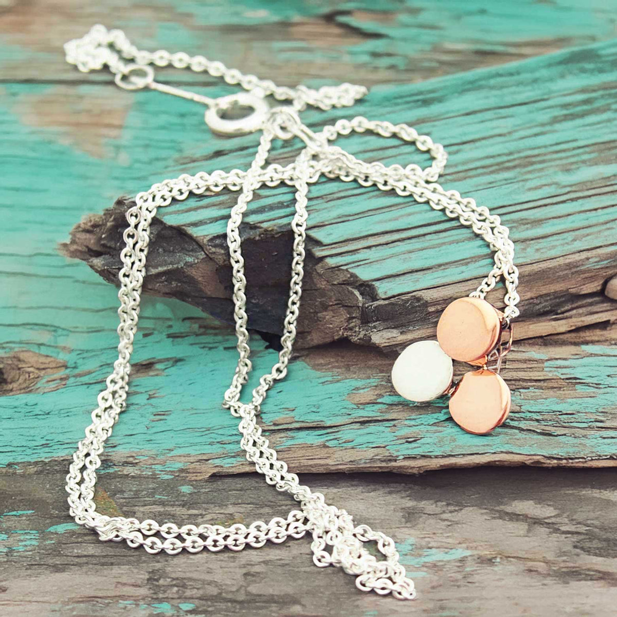 Mini Circles Silver Copper Necklace Main image