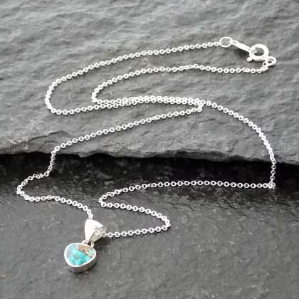 Turquoise Bronze Triangulo Silver Necklace (56)