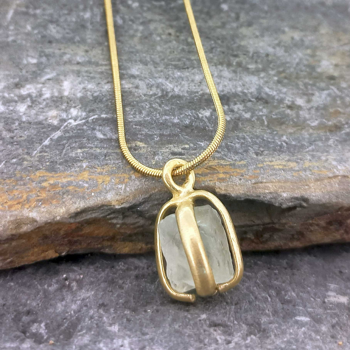 Fluorite Claw Brass Necklace