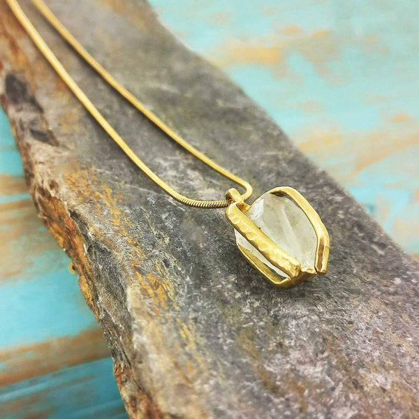 Fluorite Cyrstal Handmade brass necklace