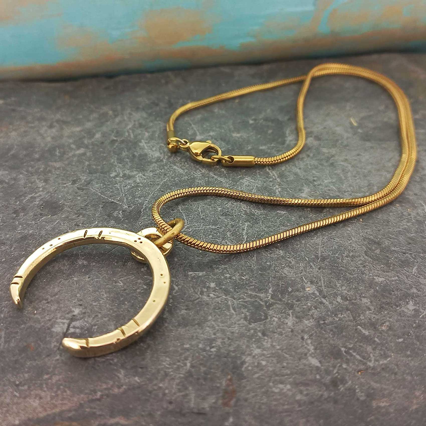 Crescent Moon Brass Necklace (071) Secondary image