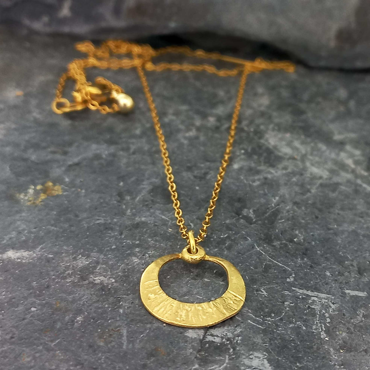 Eclipse handcrafted brass unusual necklace
