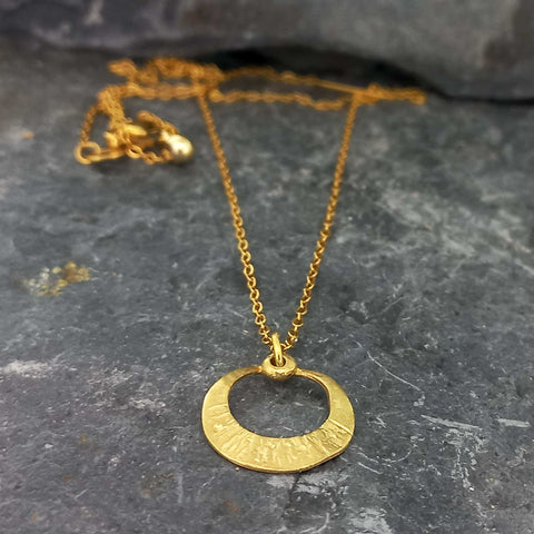 Eclipse handcrafted brass unusual necklace