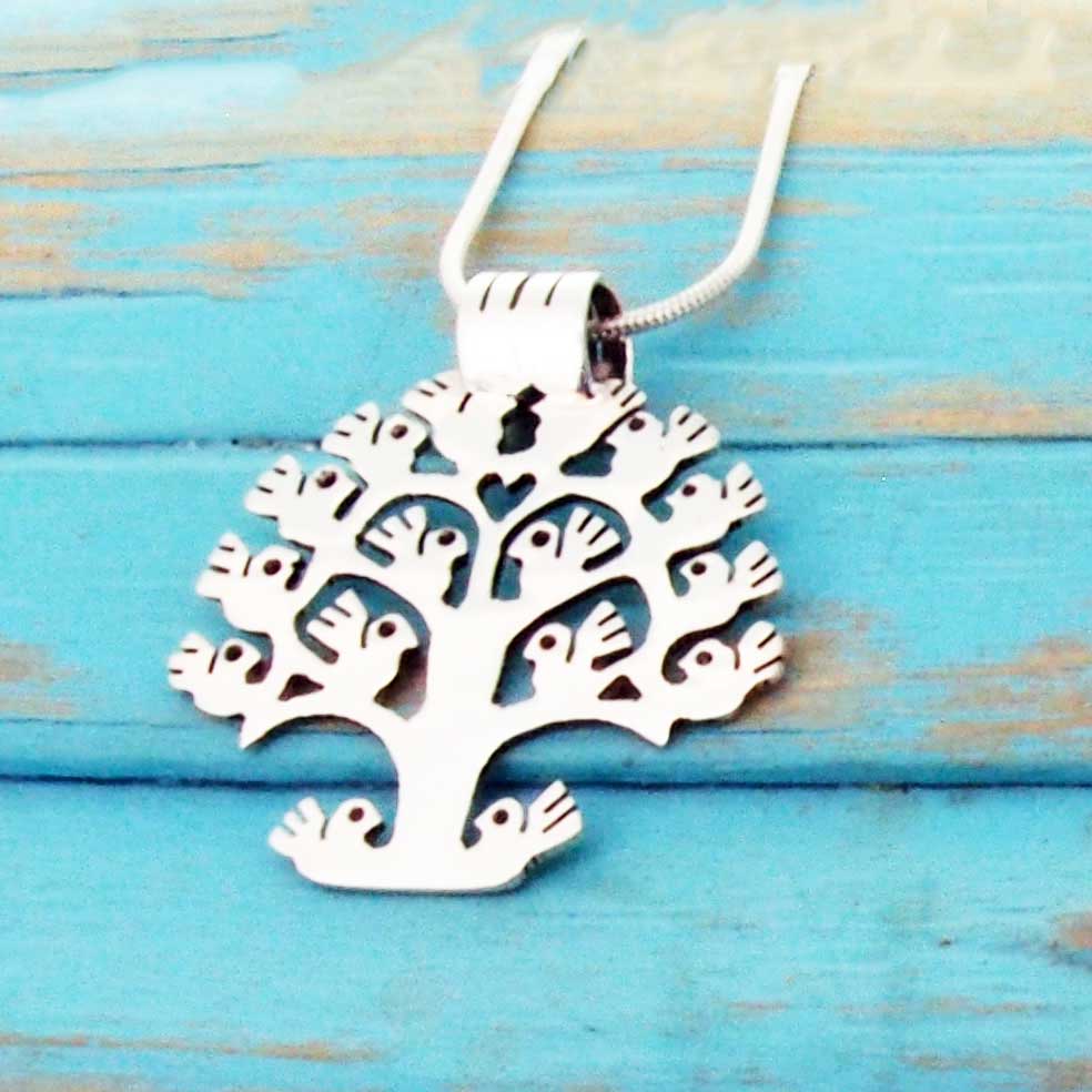 Orbed Tree of Life Silver Pendant (Small) (68)