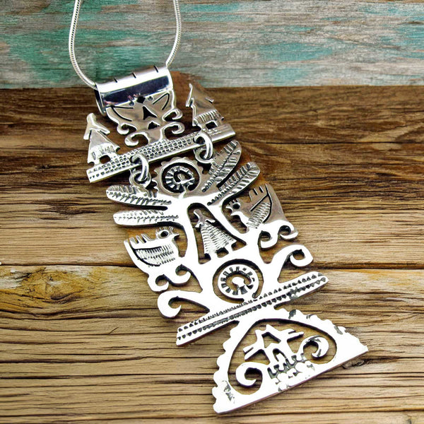 Statement silver tree of life pendant
