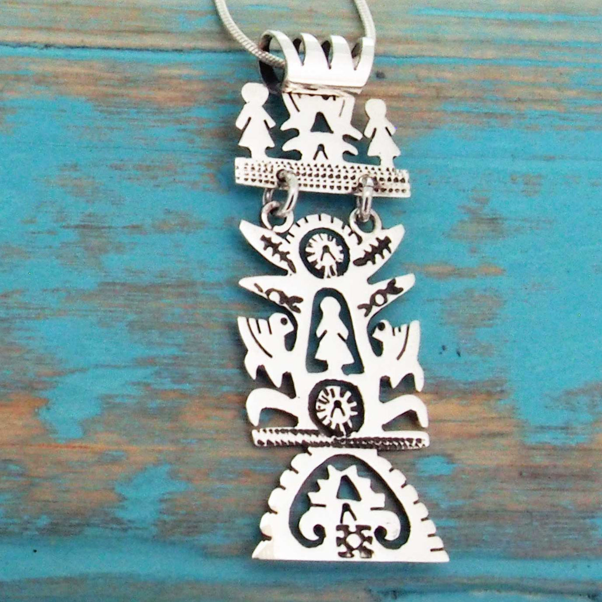 Handmade silver large tree of life pendant