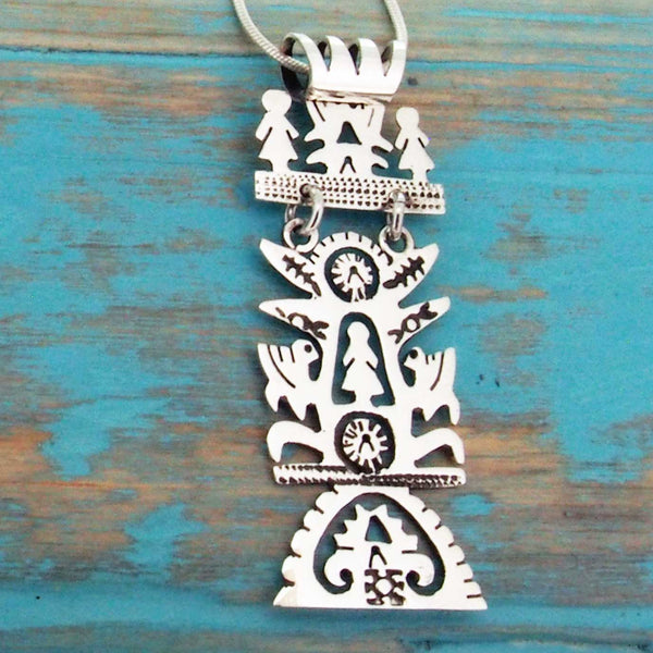 Handmade silver large tree of life pendant
