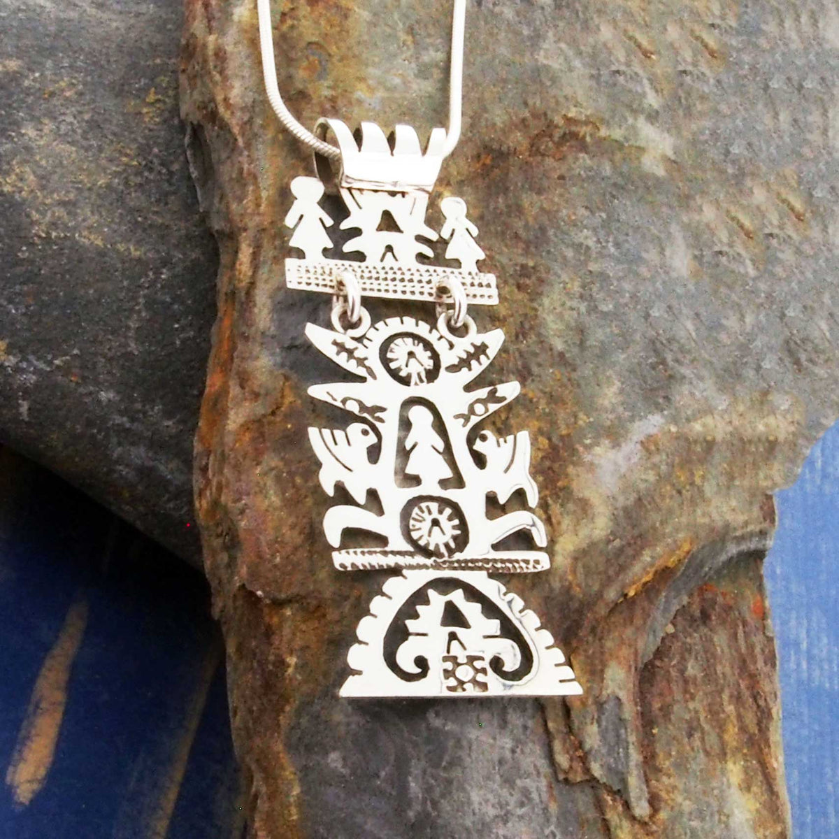 Sterling silver unusual tree of life pendant Main image