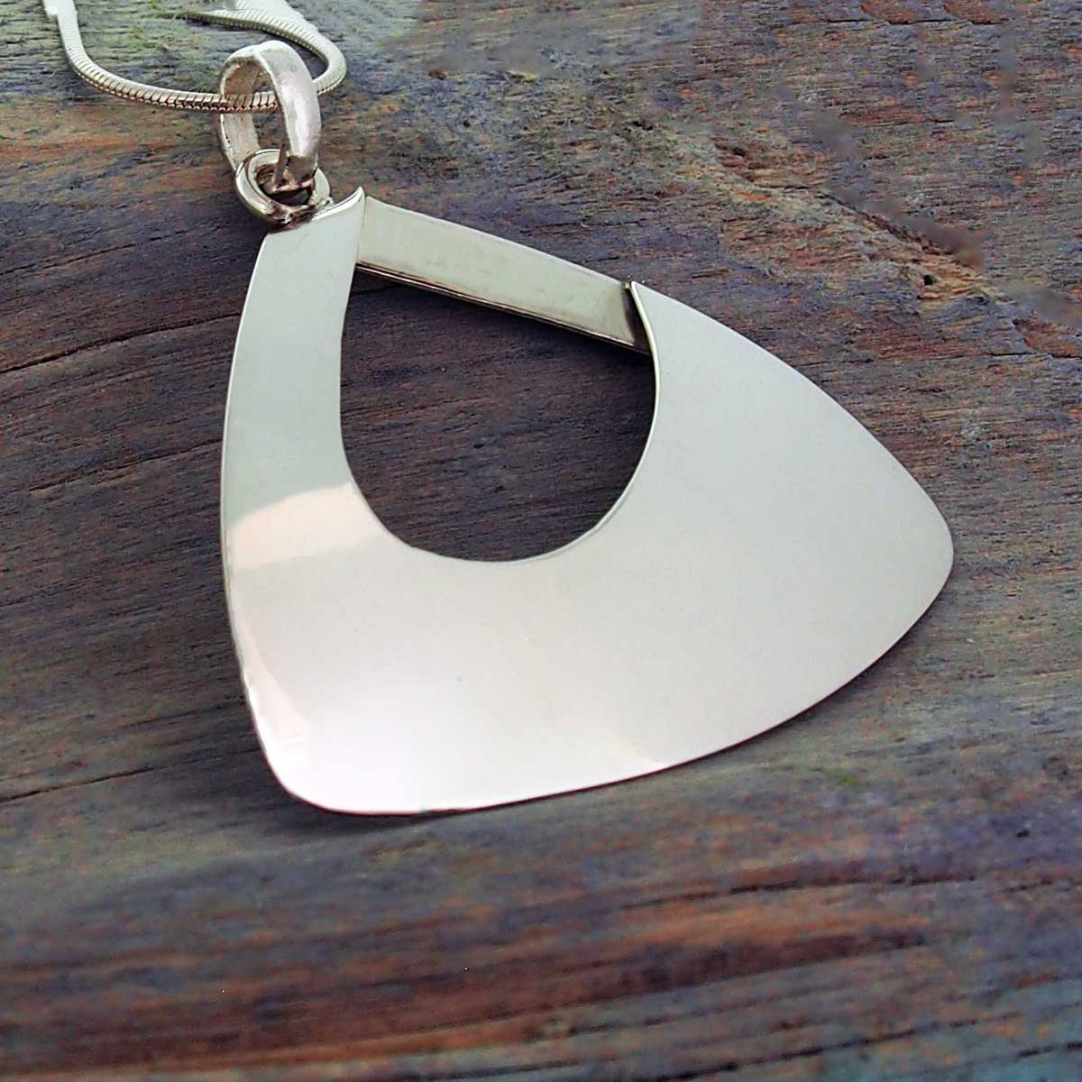 Handmade Silver Polished Statement Pendant