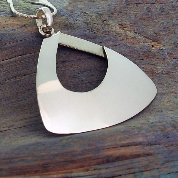 Handmade Silver Polished Statement Pendant