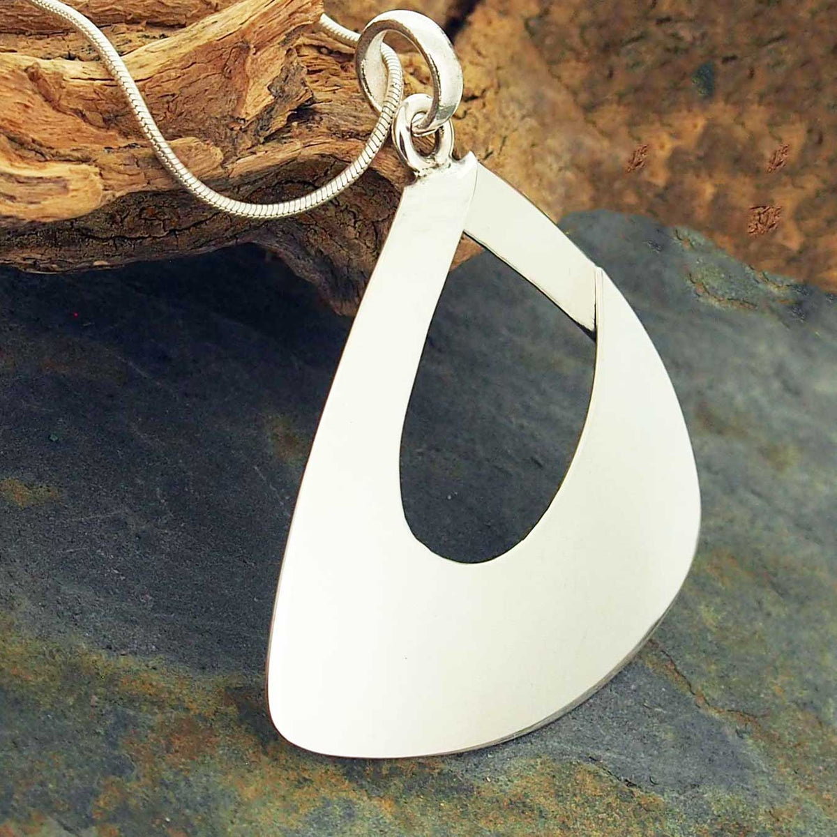 Polished statement Mexican silver pendant