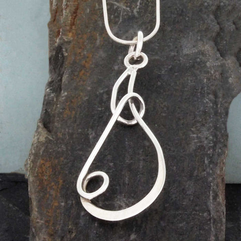 Teardrop Bubble Silver Pendant