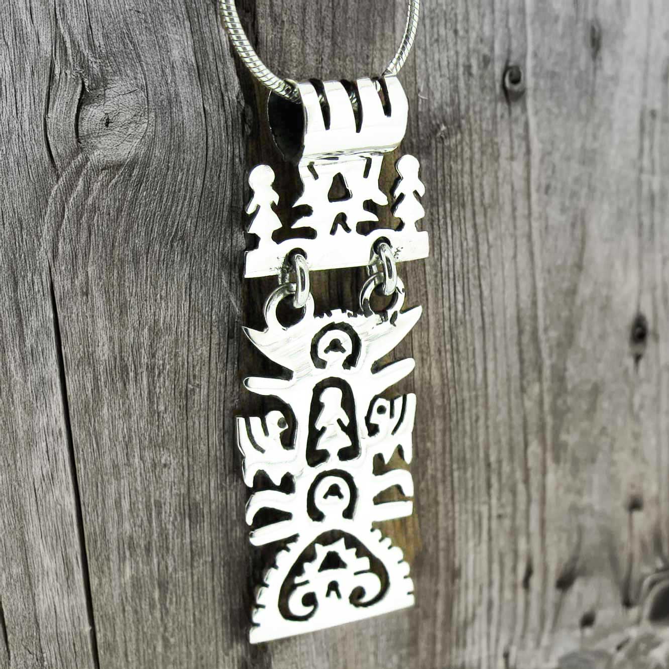 Sterling silver handmade rectangle tree of life necklace