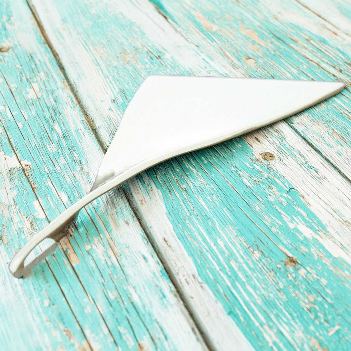 Twisted silver triangle statement pendant