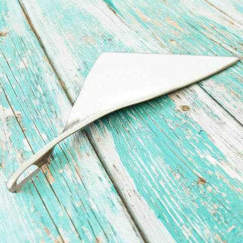 Twisted silver triangle statement pendant