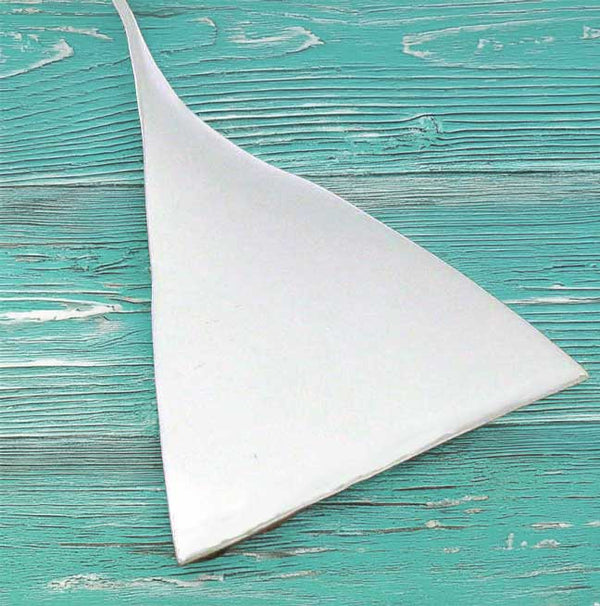 handmade polished silver triangle pendant