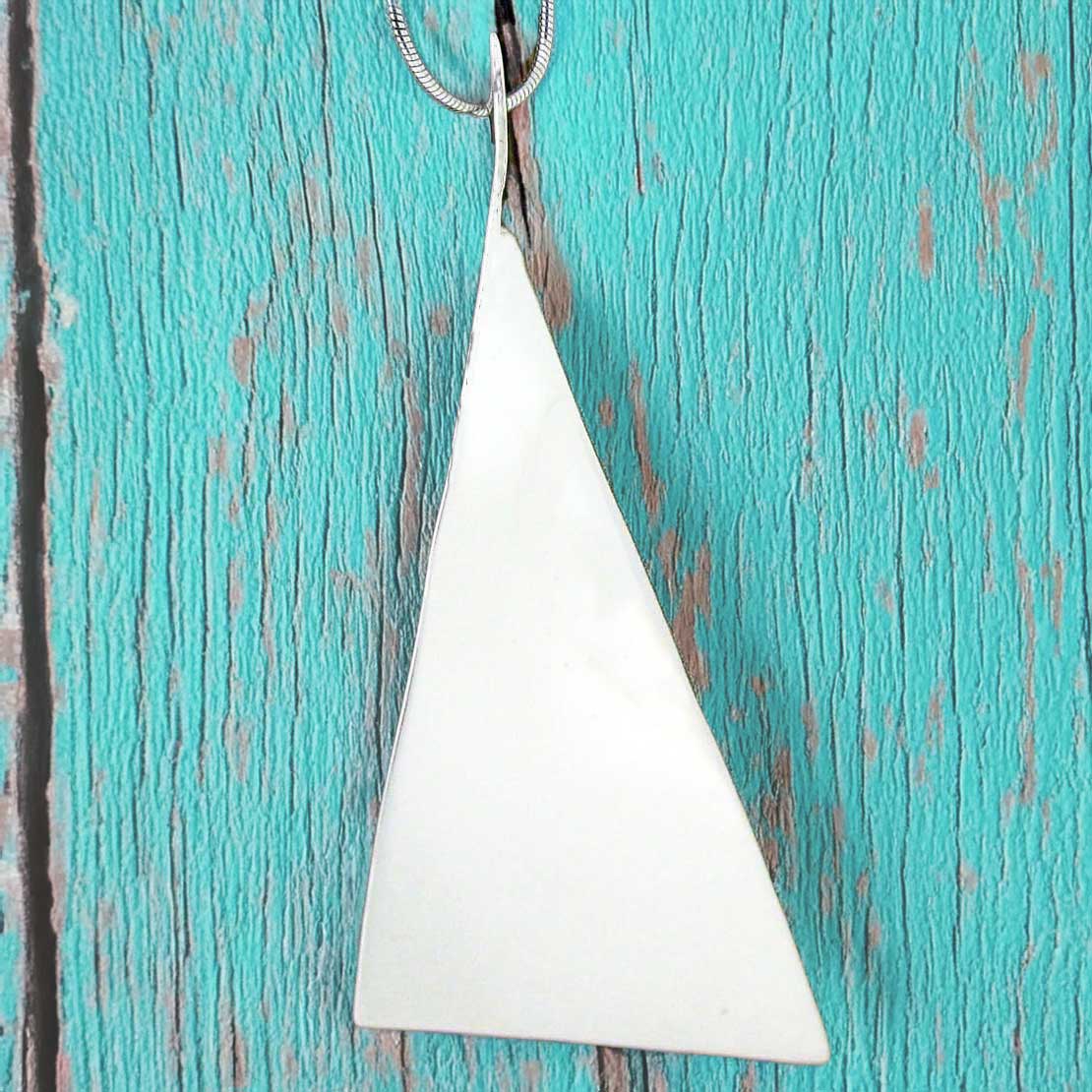 Twisted Triangle Silver Pendant