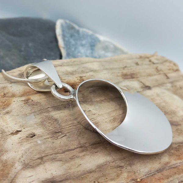 Sterling silver handmade circle pendant