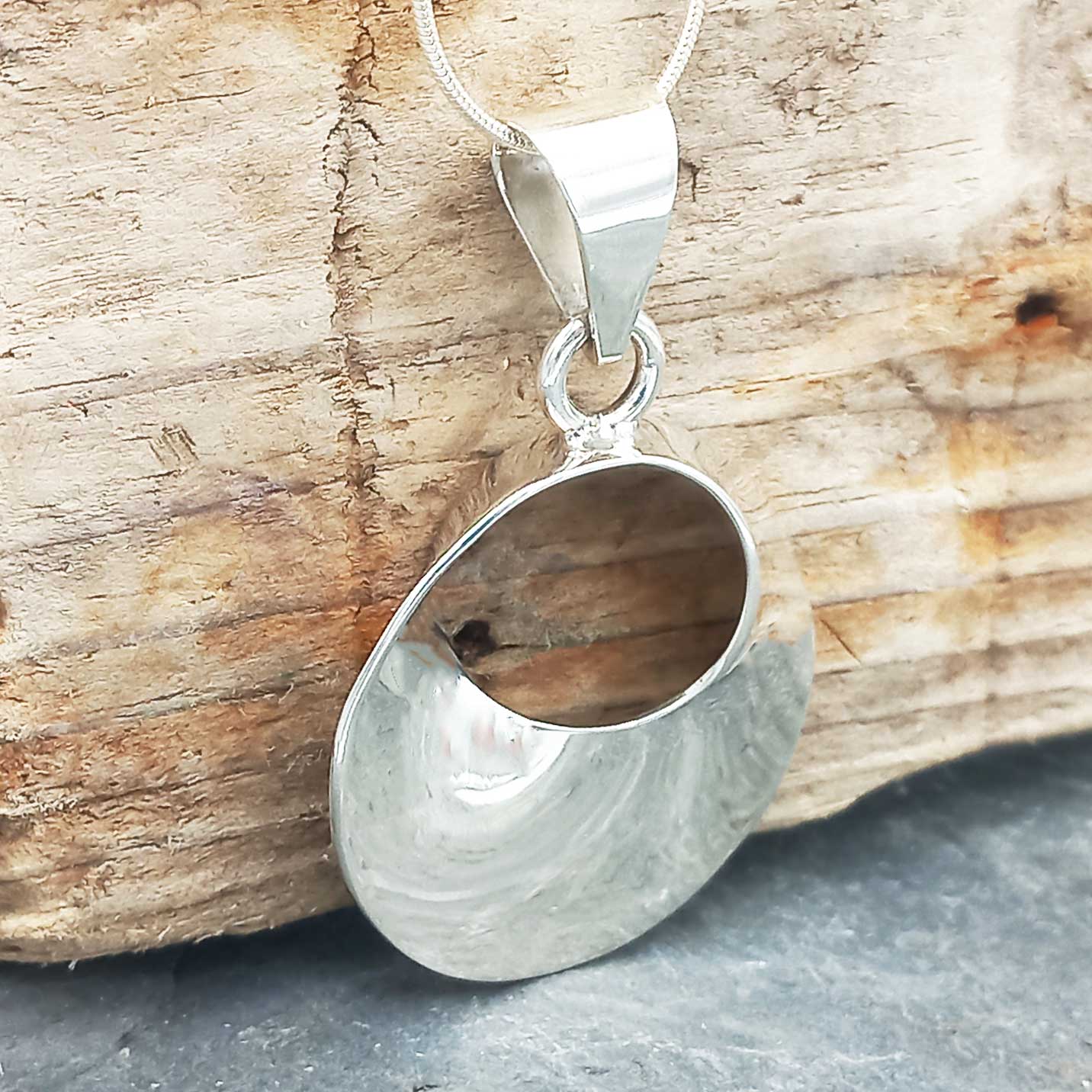 Chunky Silver Round Pendant