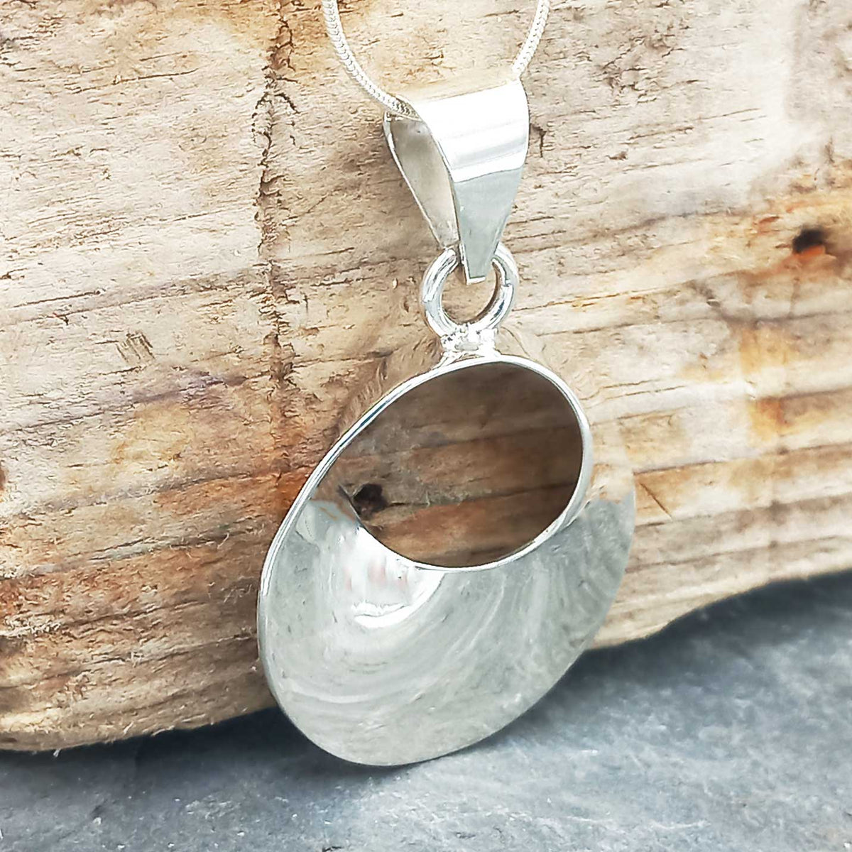 Chunky Silver Round Pendant