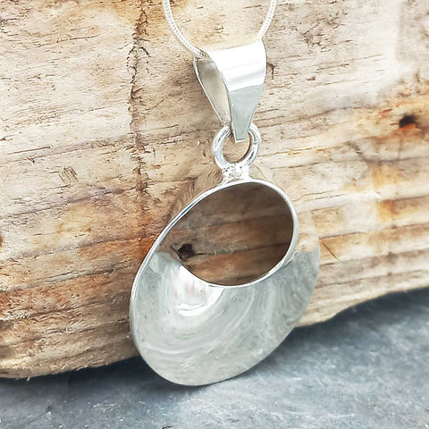 Chunky Silver Round Pendant