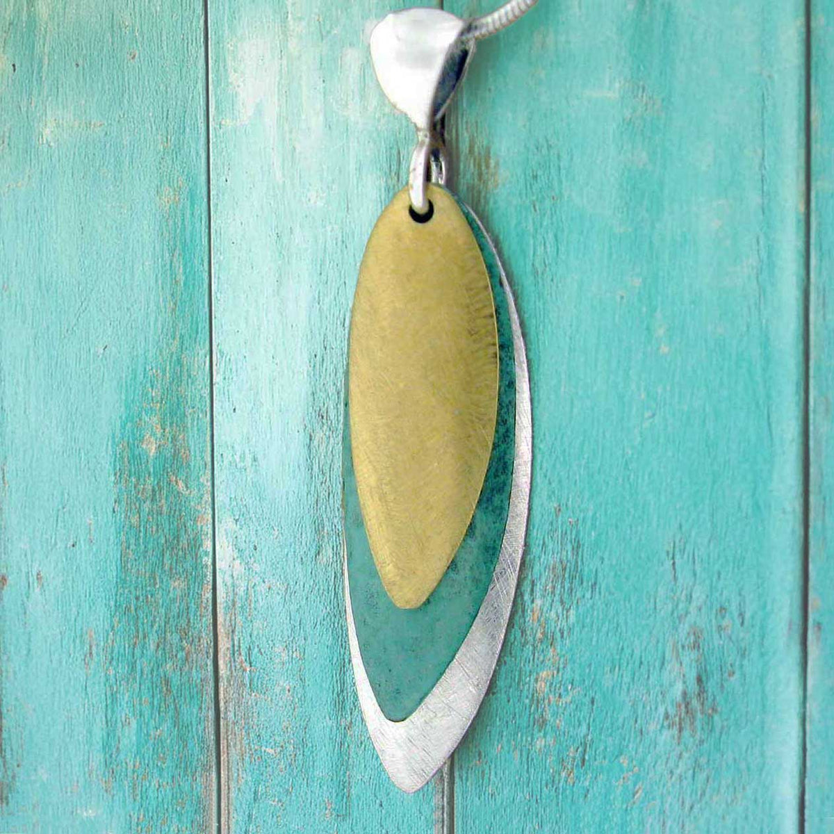 Textured Leaves Silver Pendant