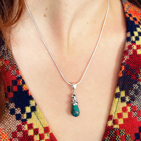 Turquoise Bronze semi-precious Pendant