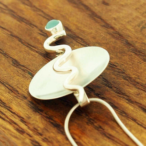Chalcedony unusual silver pendant