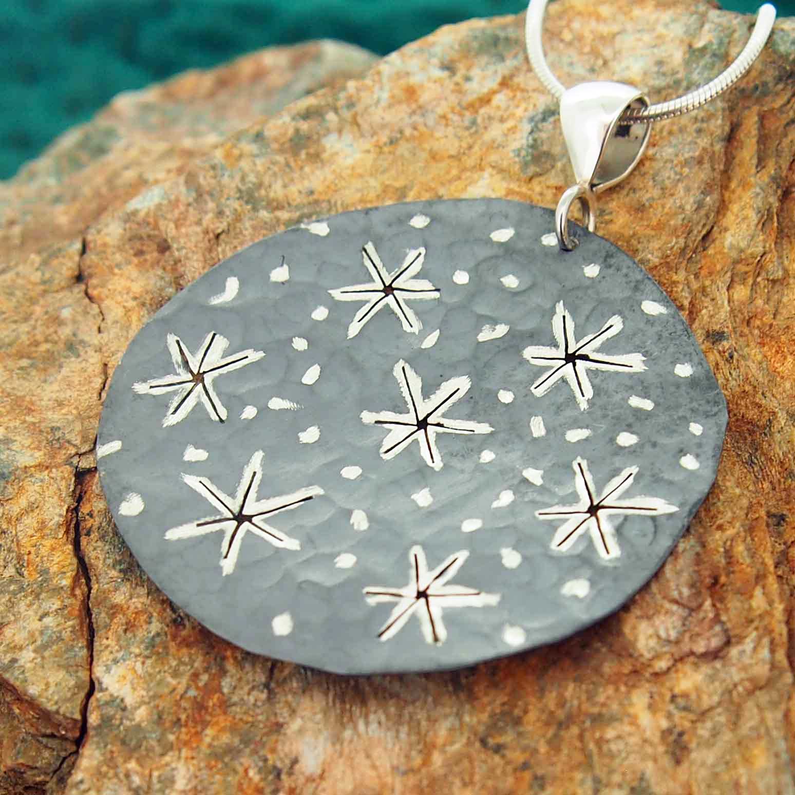 Handmade Oxidised Copper silver Star Pendant