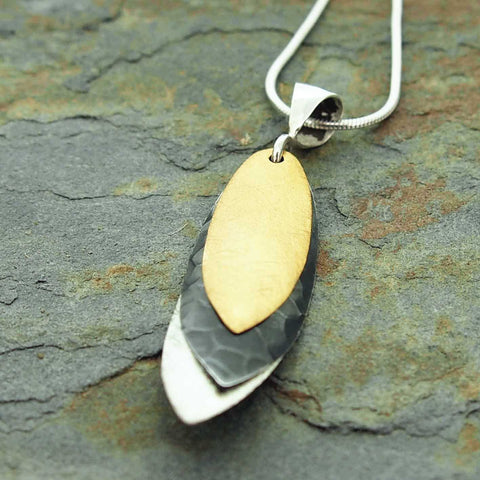 Handmade 3 leaves layered earrings