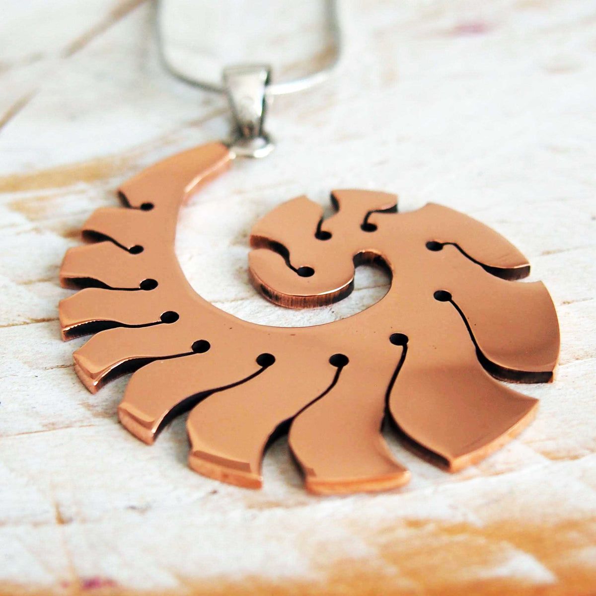 Handmade Nautilus Copper Pendant