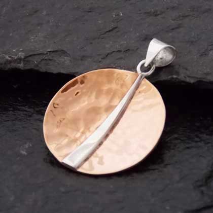 Unusual copper silver pendant