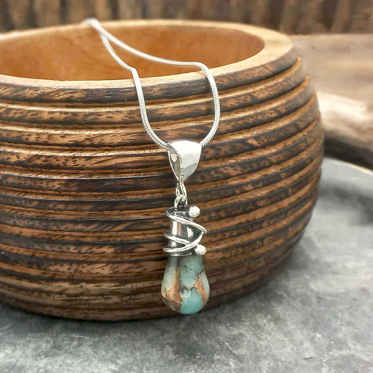 Unusual Amazonite with Bronze Necklace Main image