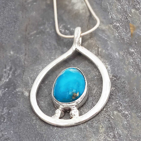 Handmade Silver Pendant with turquoise